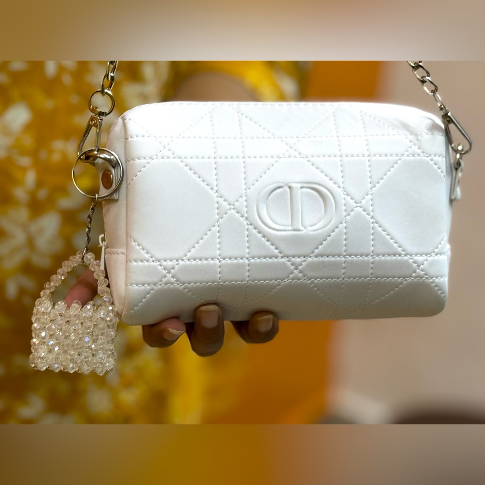 Original Dior Trousseau pouch  with Silver chain and beautiful white stone charm - Picture 8 of 16